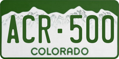 CO license plate ACR500