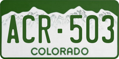 CO license plate ACR503