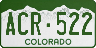 CO license plate ACR522