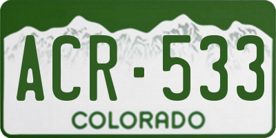 CO license plate ACR533