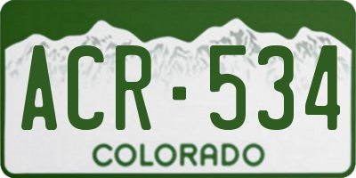 CO license plate ACR534