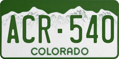 CO license plate ACR540
