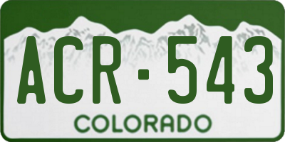 CO license plate ACR543