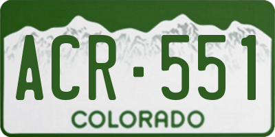 CO license plate ACR551
