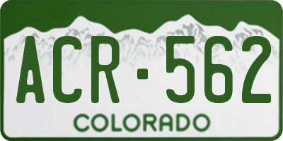 CO license plate ACR562