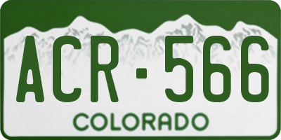 CO license plate ACR566