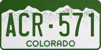 CO license plate ACR571