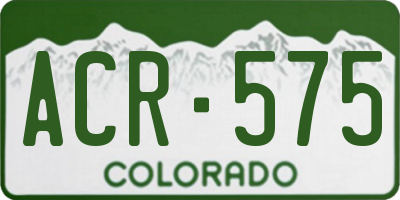 CO license plate ACR575