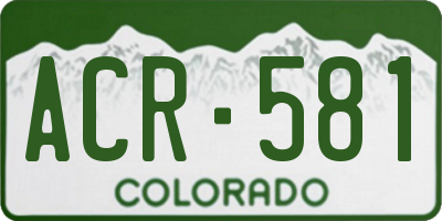 CO license plate ACR581