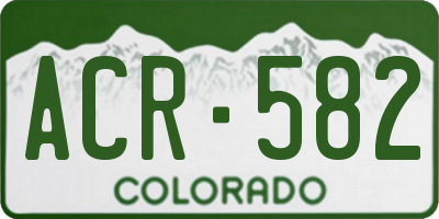 CO license plate ACR582