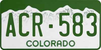 CO license plate ACR583