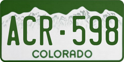 CO license plate ACR598