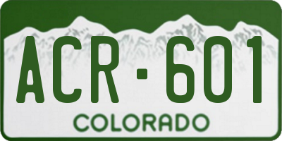 CO license plate ACR601