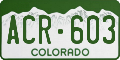 CO license plate ACR603