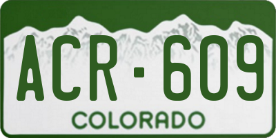 CO license plate ACR609
