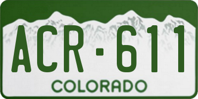 CO license plate ACR611