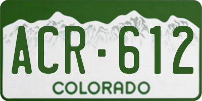 CO license plate ACR612