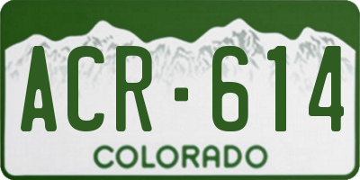 CO license plate ACR614