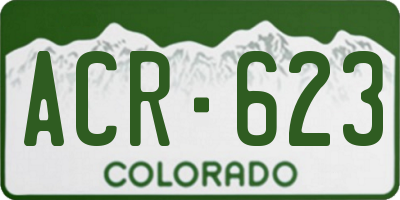CO license plate ACR623