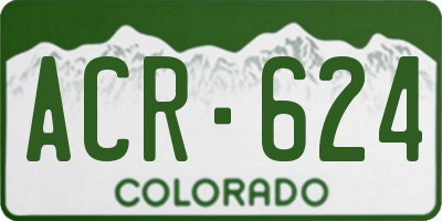 CO license plate ACR624