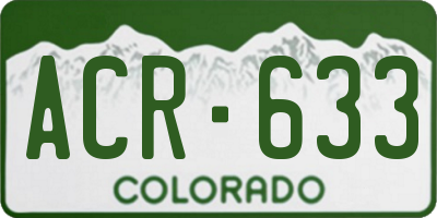 CO license plate ACR633