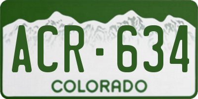 CO license plate ACR634
