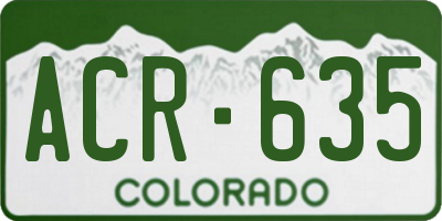 CO license plate ACR635