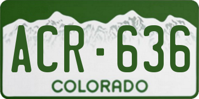CO license plate ACR636