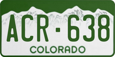 CO license plate ACR638