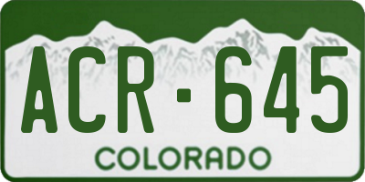 CO license plate ACR645