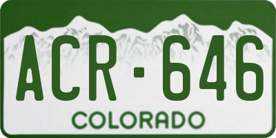 CO license plate ACR646