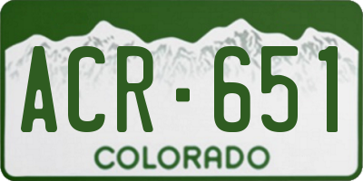 CO license plate ACR651