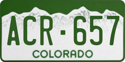 CO license plate ACR657