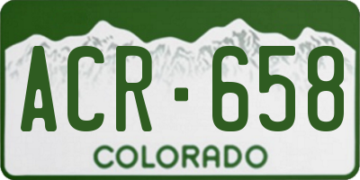 CO license plate ACR658