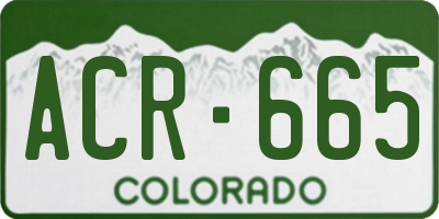 CO license plate ACR665