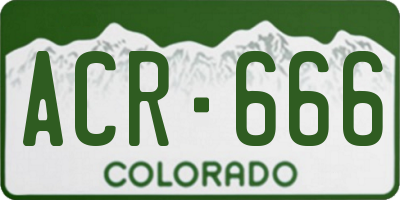 CO license plate ACR666