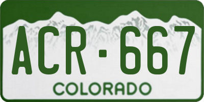 CO license plate ACR667