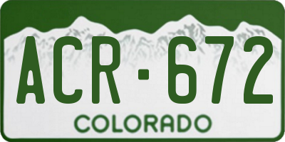 CO license plate ACR672