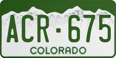 CO license plate ACR675