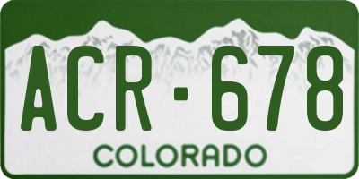 CO license plate ACR678