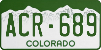 CO license plate ACR689