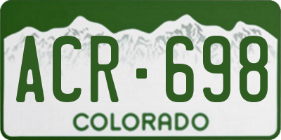 CO license plate ACR698