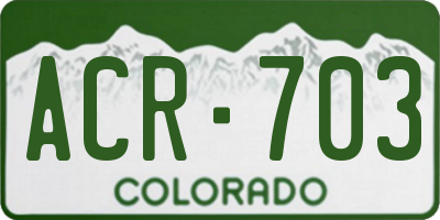 CO license plate ACR703
