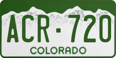 CO license plate ACR720