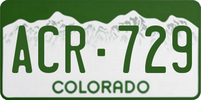 CO license plate ACR729