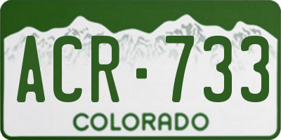 CO license plate ACR733