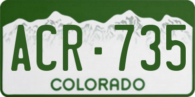 CO license plate ACR735