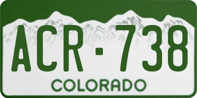 CO license plate ACR738