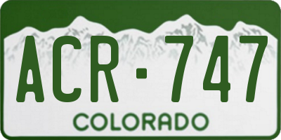CO license plate ACR747