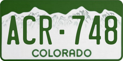 CO license plate ACR748